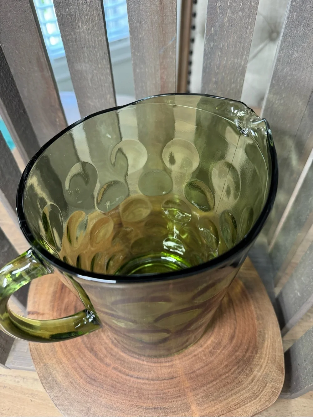 Vintage Hazel Atlas El Dorado Green Bubble Pitcher